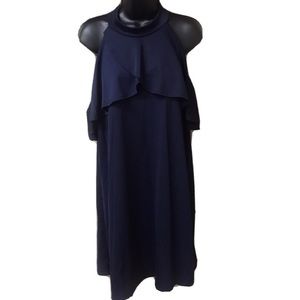 Mock Neck Cold Shoulder Plus Size Dress